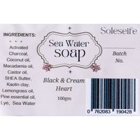 Soleseife Charcoal Sea Water Heart Soap